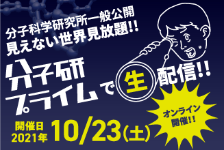 分子科学研究所一般公開　見えない世界見放題!!分子研プライムで生配信!!