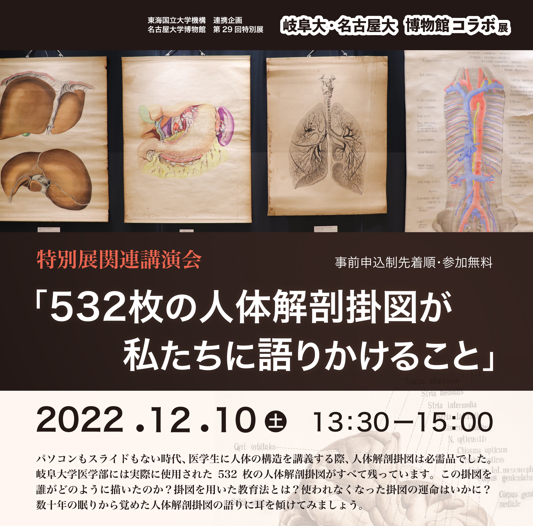 名大博物館第29回特別展 　講演会 532枚の人体解剖掛図が私たちに語りかけること