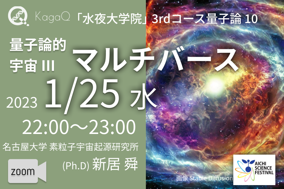 KagaQ.トークライブ 「水夜大学院」3rdコース量子論 10 量子論的宇宙 III : マルチバース