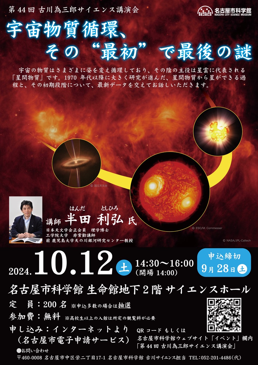 第44回　古川為三郎サイエンス講演会「宇宙物質循環、その"最初"で最後の謎」