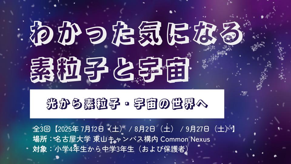 わかった気になる素粒子と宇宙～光から素粒子・宇宙の世界へ～