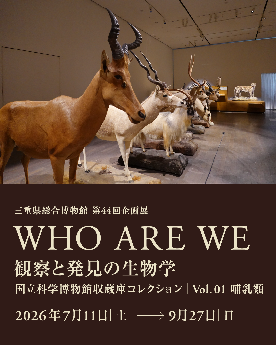 第44回企画展　WHO ARE WE　観察と発見の生物学　 国立科学博物館収蔵庫コレクション Vol.01 哺乳類